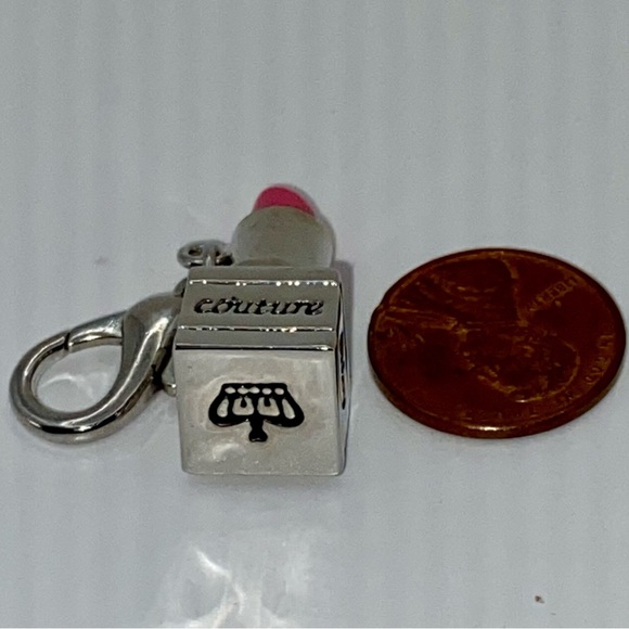 Juicy Couture silver tone and pink lipstick charm - Picture 8 of 9